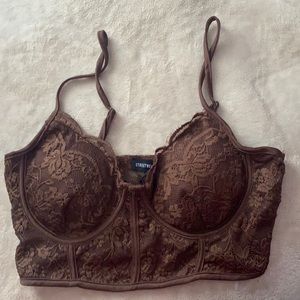 womens laced crop top